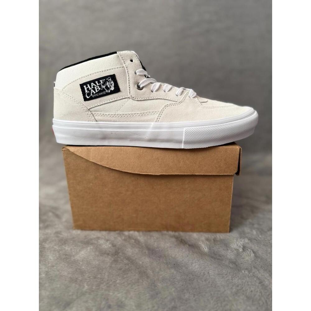 Vans Half Cab Skate Ultra Cush White Marshmallow Suede Mens Size 9